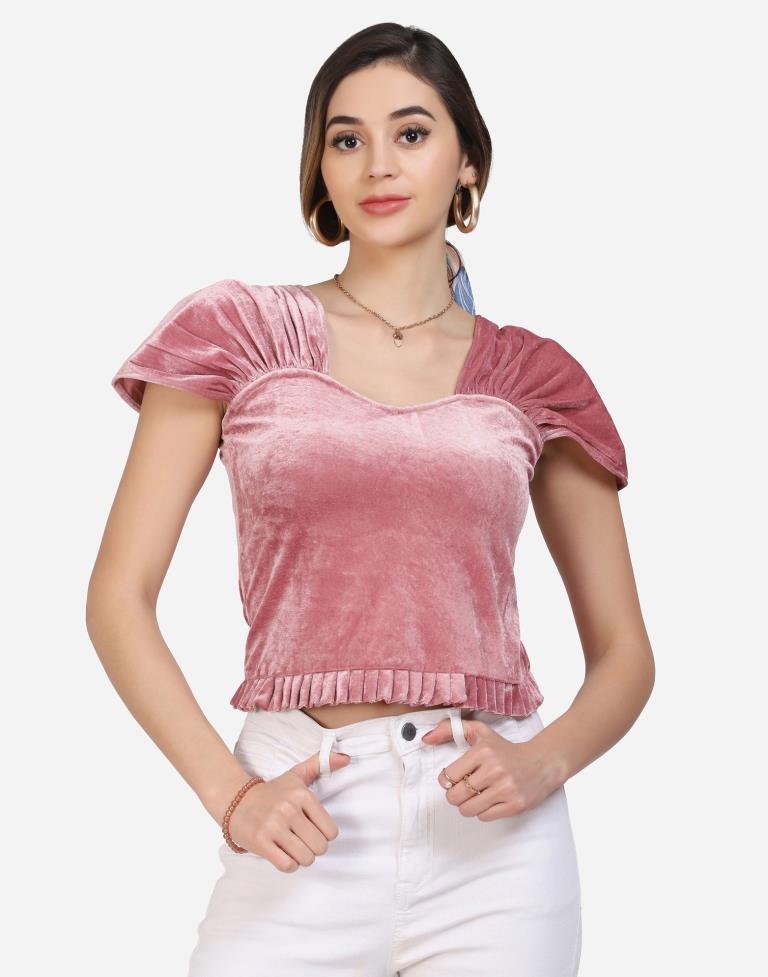 Dusty Pink Velvet Top | Sudathi