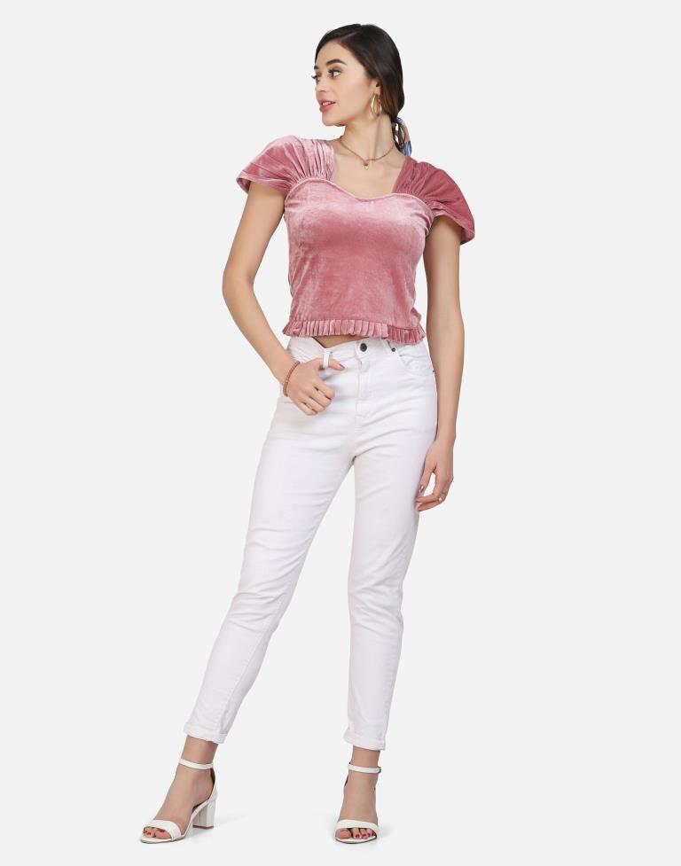 Dusty Pink Velvet Top | Sudathi