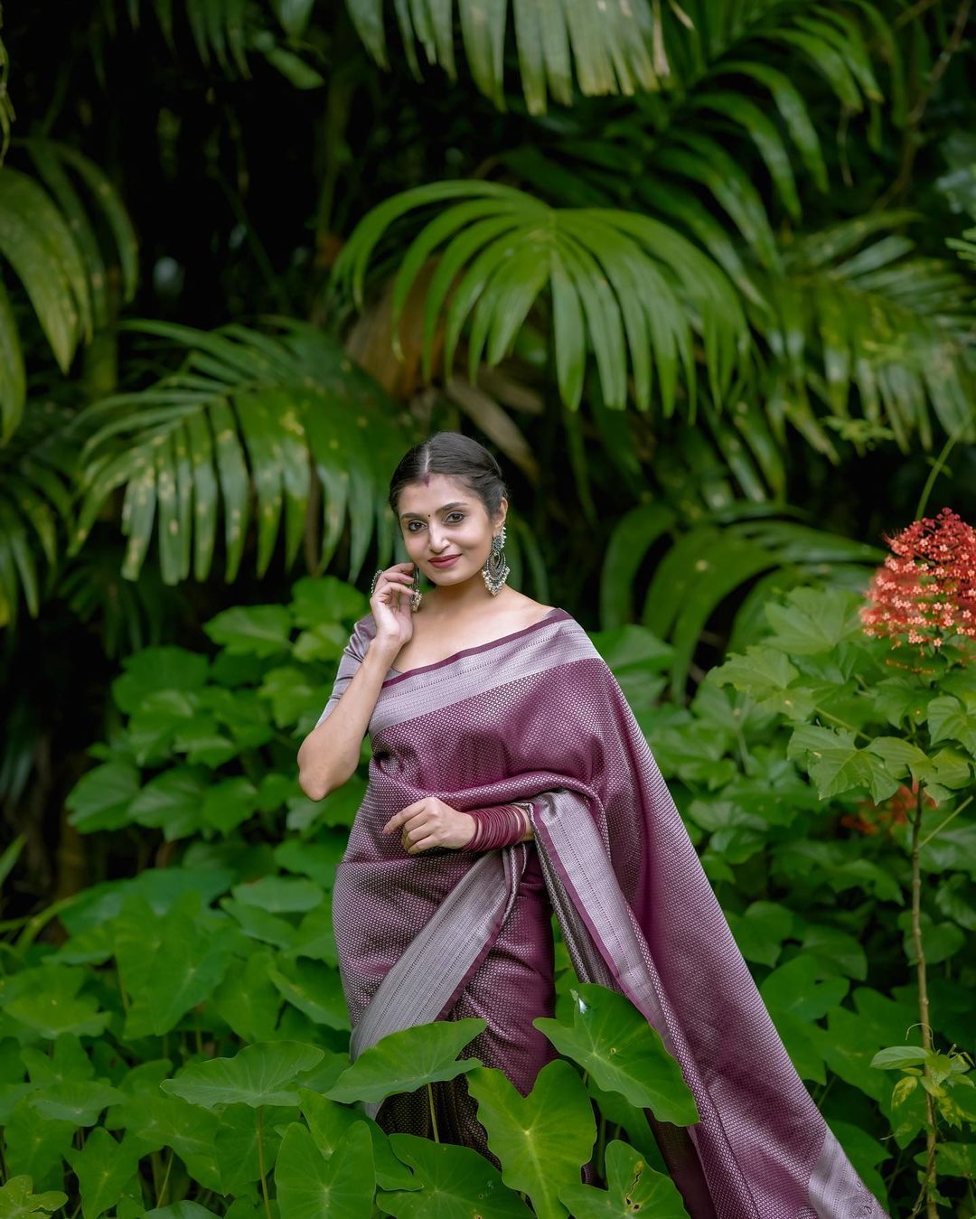 Maroon Banarasi Silk Saree | Sudathi
