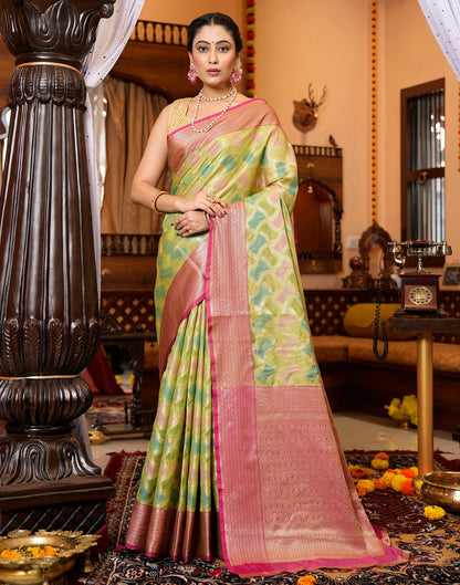 Dark Green Banarasi Silk Saree | Leemboodi