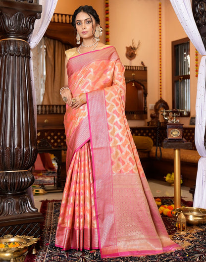 Pink Banarasi Silk Saree | Leemboodi