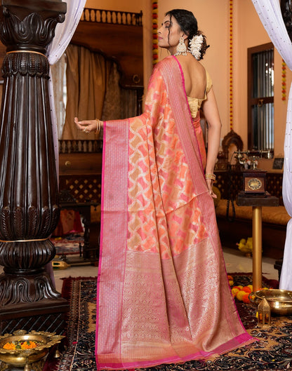 Pink Banarasi Silk Saree | Leemboodi