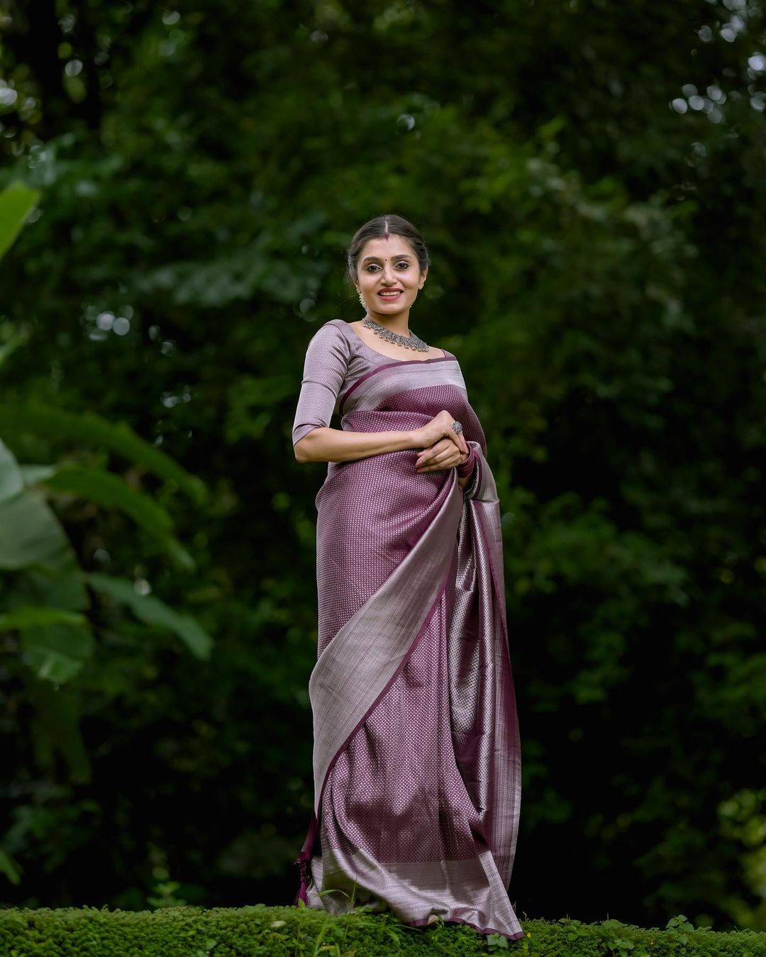 Maroon Banarasi Silk Saree | Sudathi