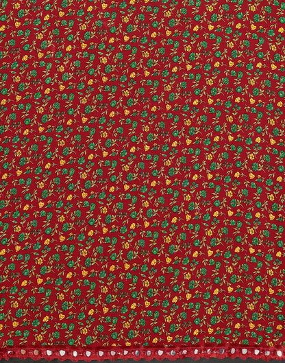 Maroon Printed Saree | Sudathi