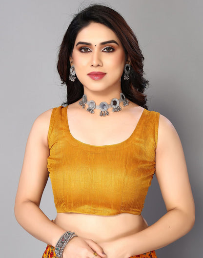 Orange Printed Saree | Sudathi