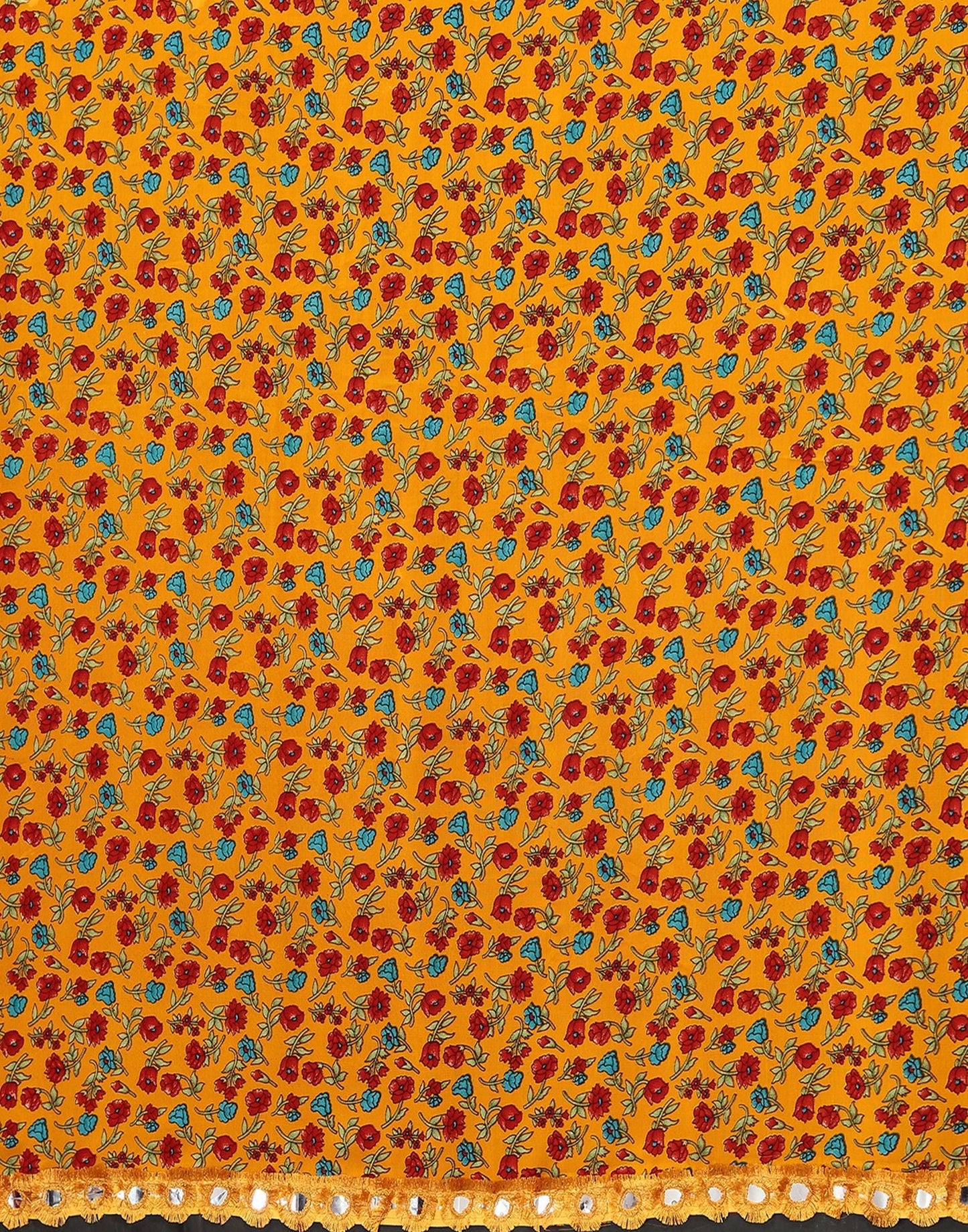 Orange Printed Saree | Sudathi