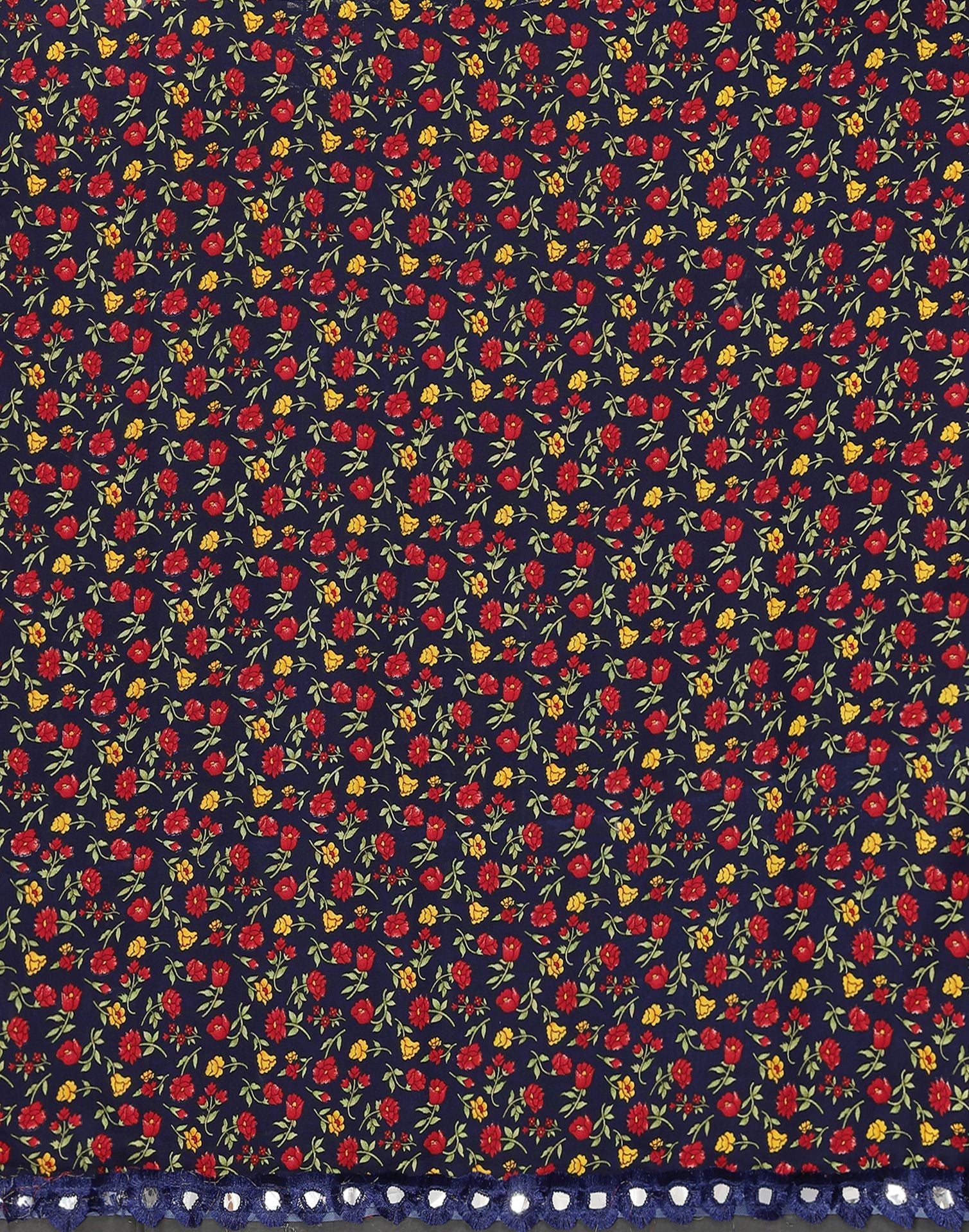 Navy Blue Printed Saree | Sudathi