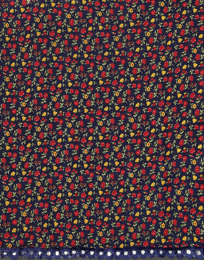 Navy Blue Printed Saree | Sudathi