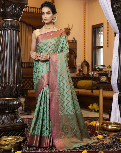 Green Banarasi Silk Saree | Leemboodi