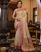 Cream Banarasi Silk Saree | Leemboodi