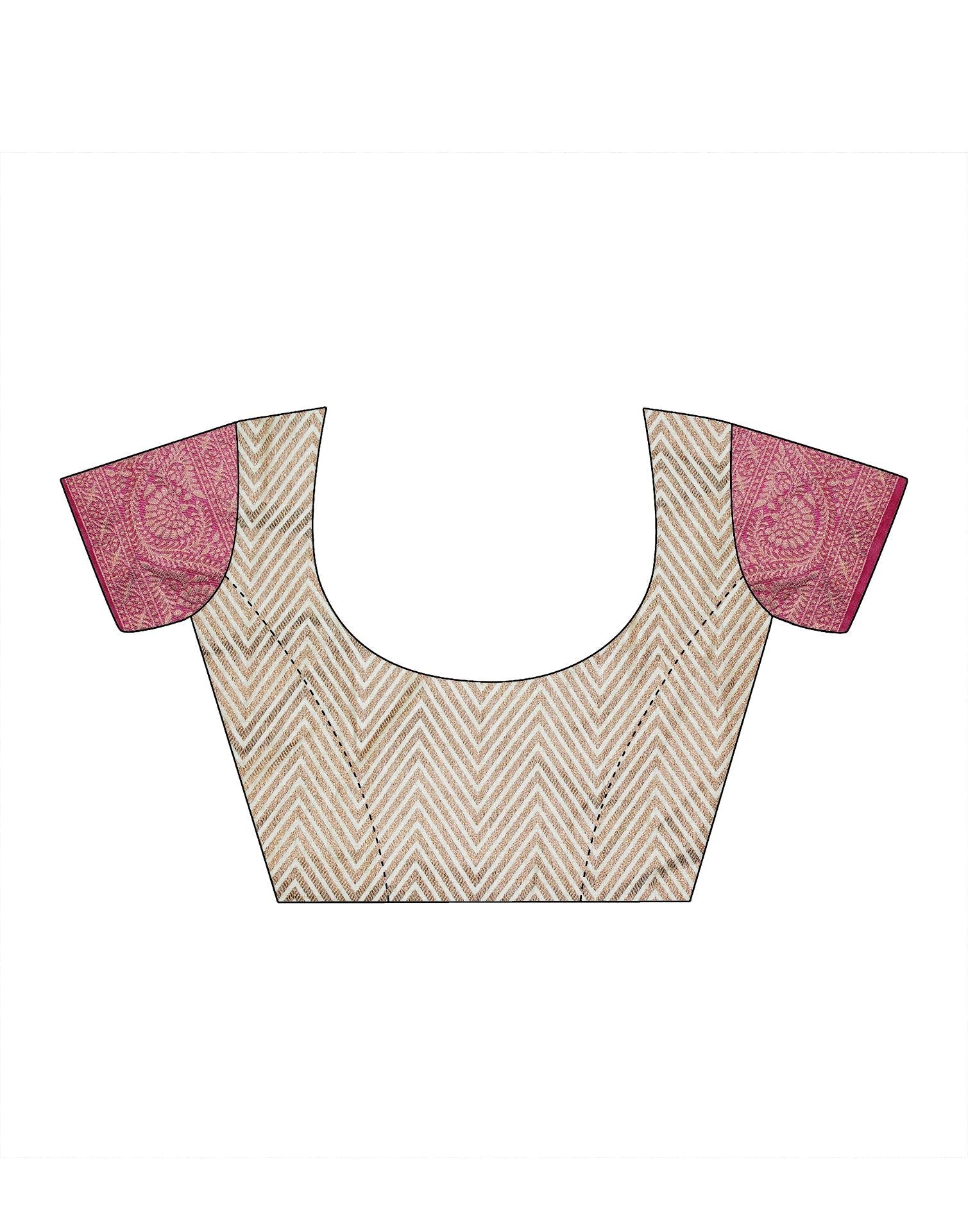 Cream Banarasi Silk Saree | Leemboodi