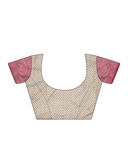 Cream Banarasi Silk Saree | Leemboodi