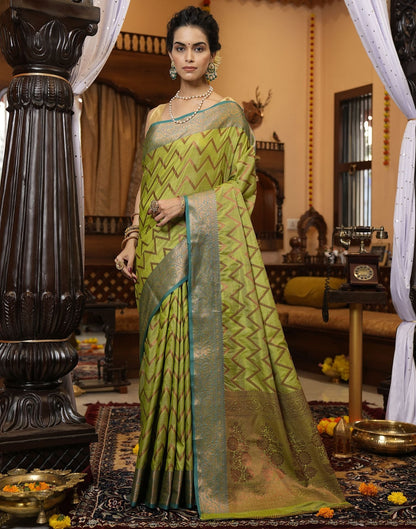 Green Banarasi Silk Saree | Leemboodi