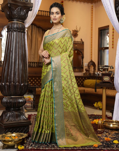 Green Banarasi Silk Saree | Leemboodi