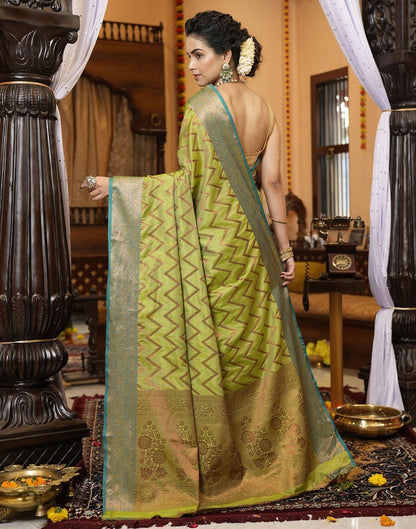 Green Banarasi Silk Saree | Leemboodi