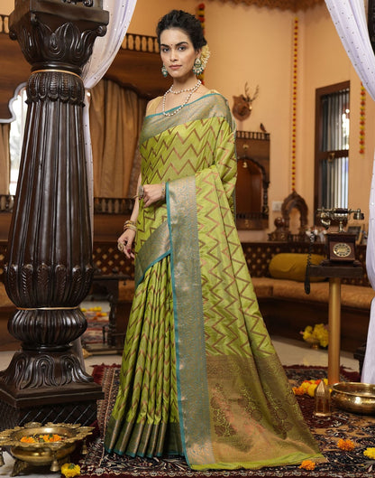 Green Banarasi Silk Saree | Leemboodi