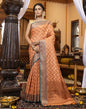 Light Orange Banarasi Silk Saree | Leemboodi