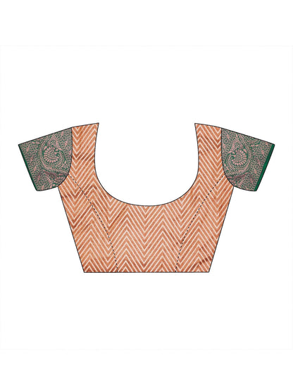 Light Orange Banarasi Silk Saree | Leemboodi