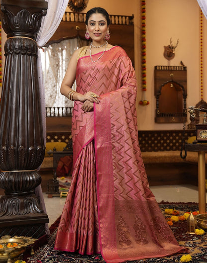 Pink Banarasi Silk Saree | Leemboodi
