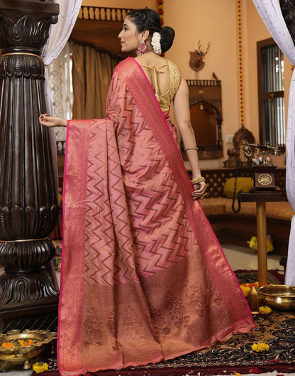 Pink Banarasi Silk Saree | Leemboodi