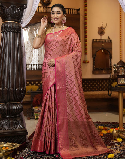 Pink Banarasi Silk Saree | Leemboodi