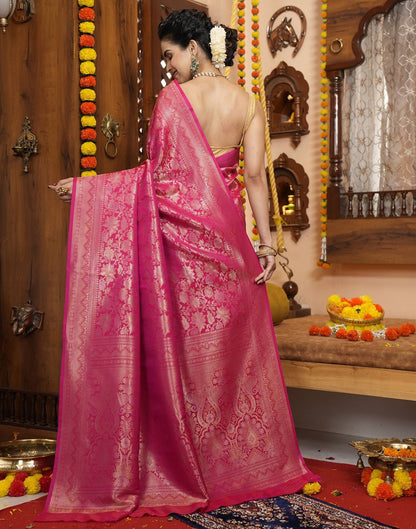 Pink Banarasi Silk Saree | Leemboodi