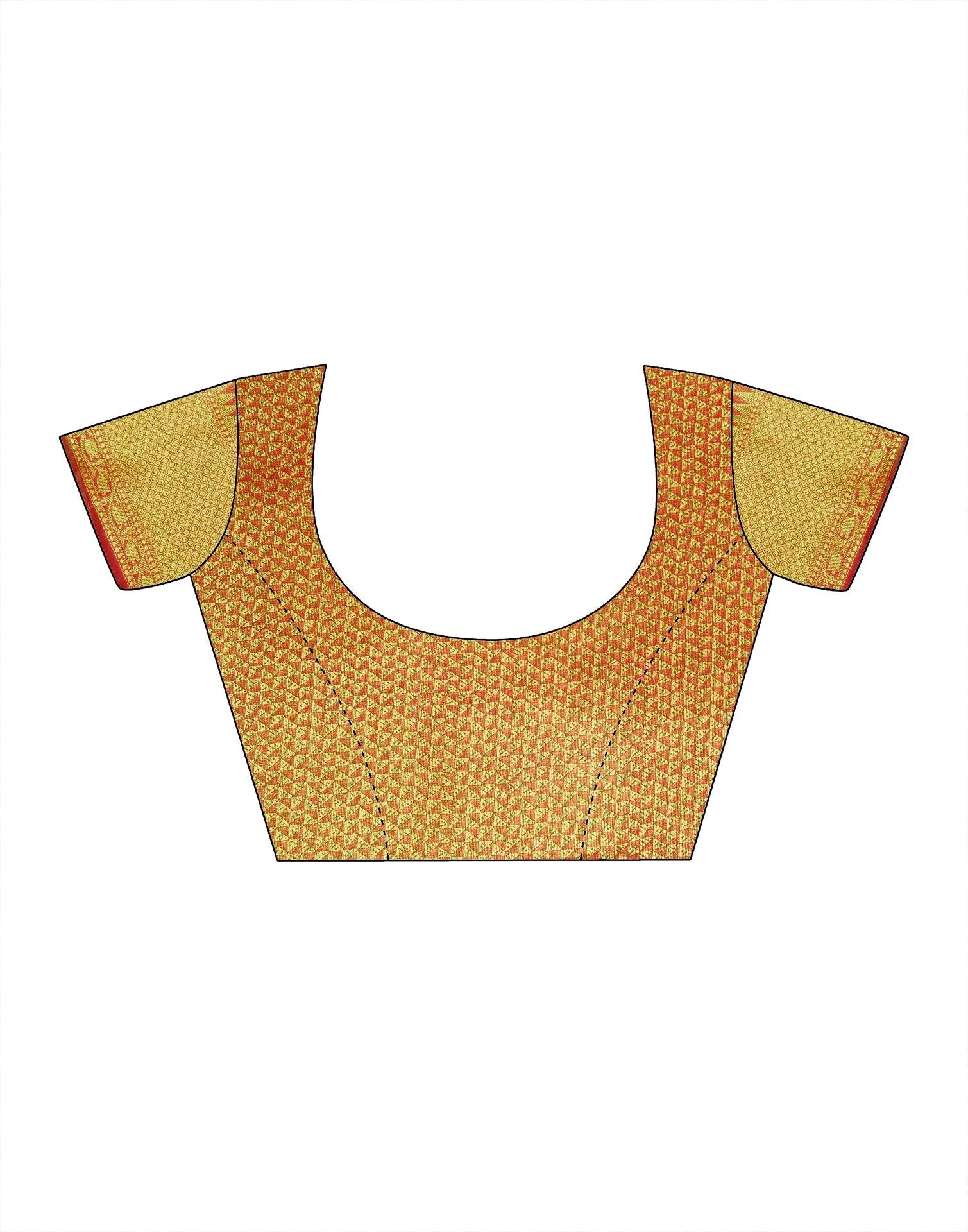 Orange Banarasi Silk Saree | Leemboodi