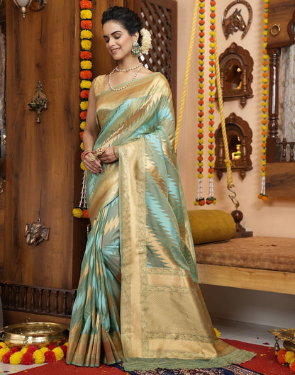 Light Green Banarasi Silk Saree | Leemboodi