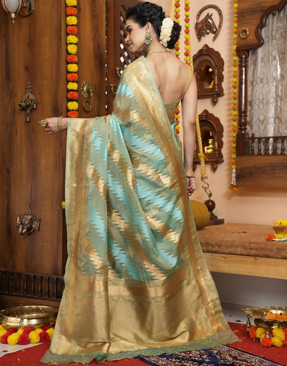 Light Green Banarasi Silk Saree | Leemboodi
