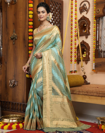 Light Green Banarasi Silk Saree | Leemboodi