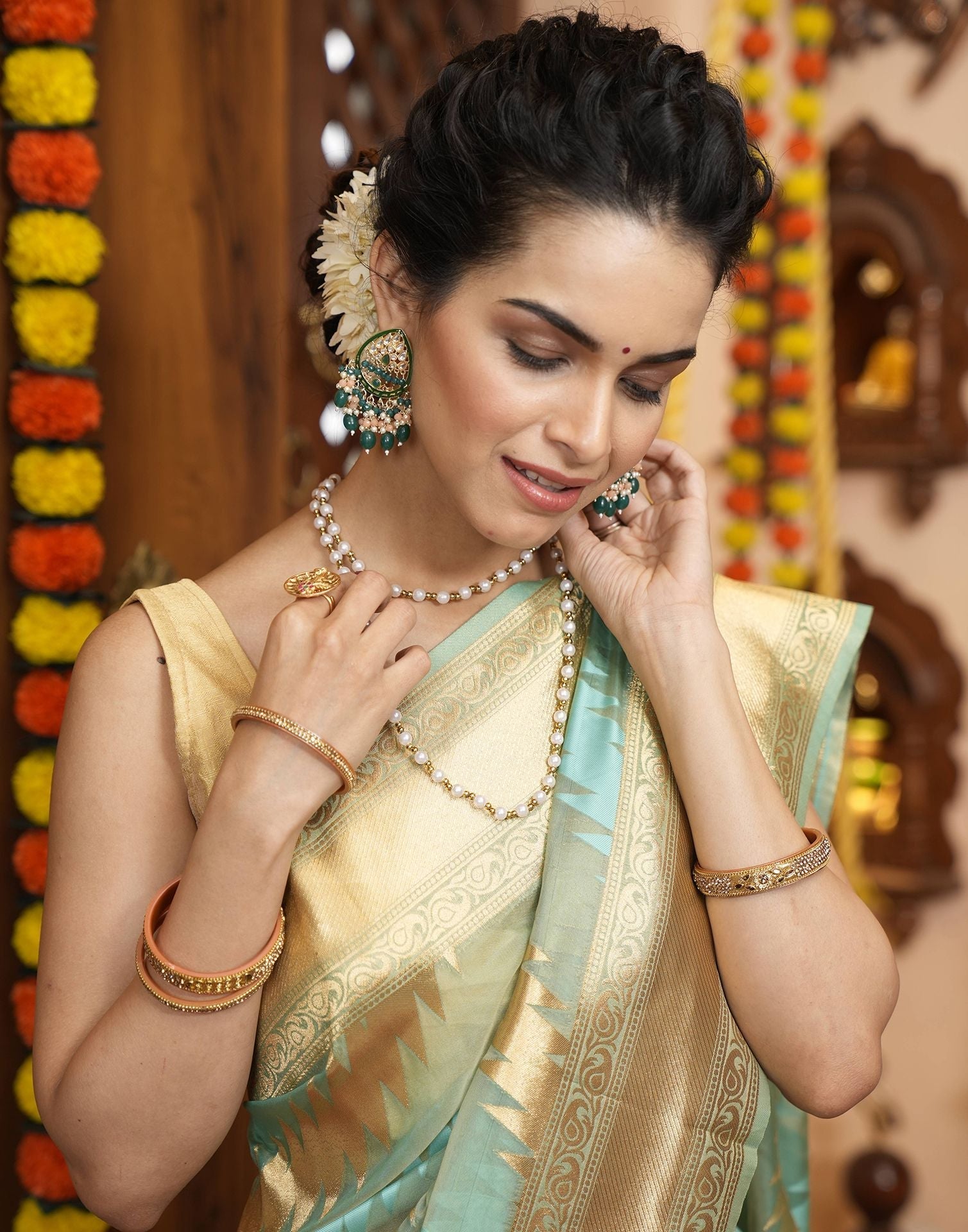 Light Green Banarasi Silk Saree | Leemboodi