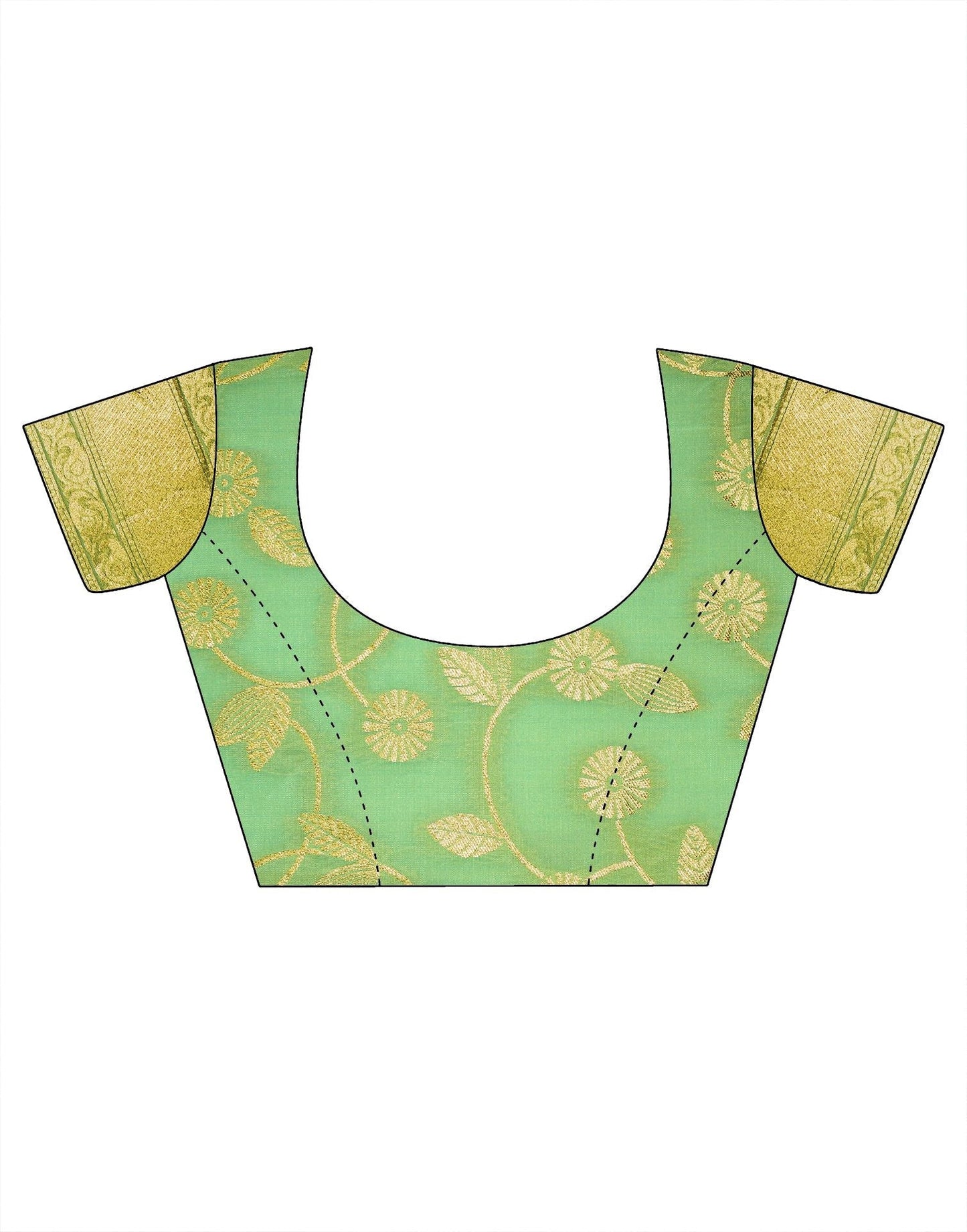 Perrot Green Banarasi Silk Saree | Leemboodi