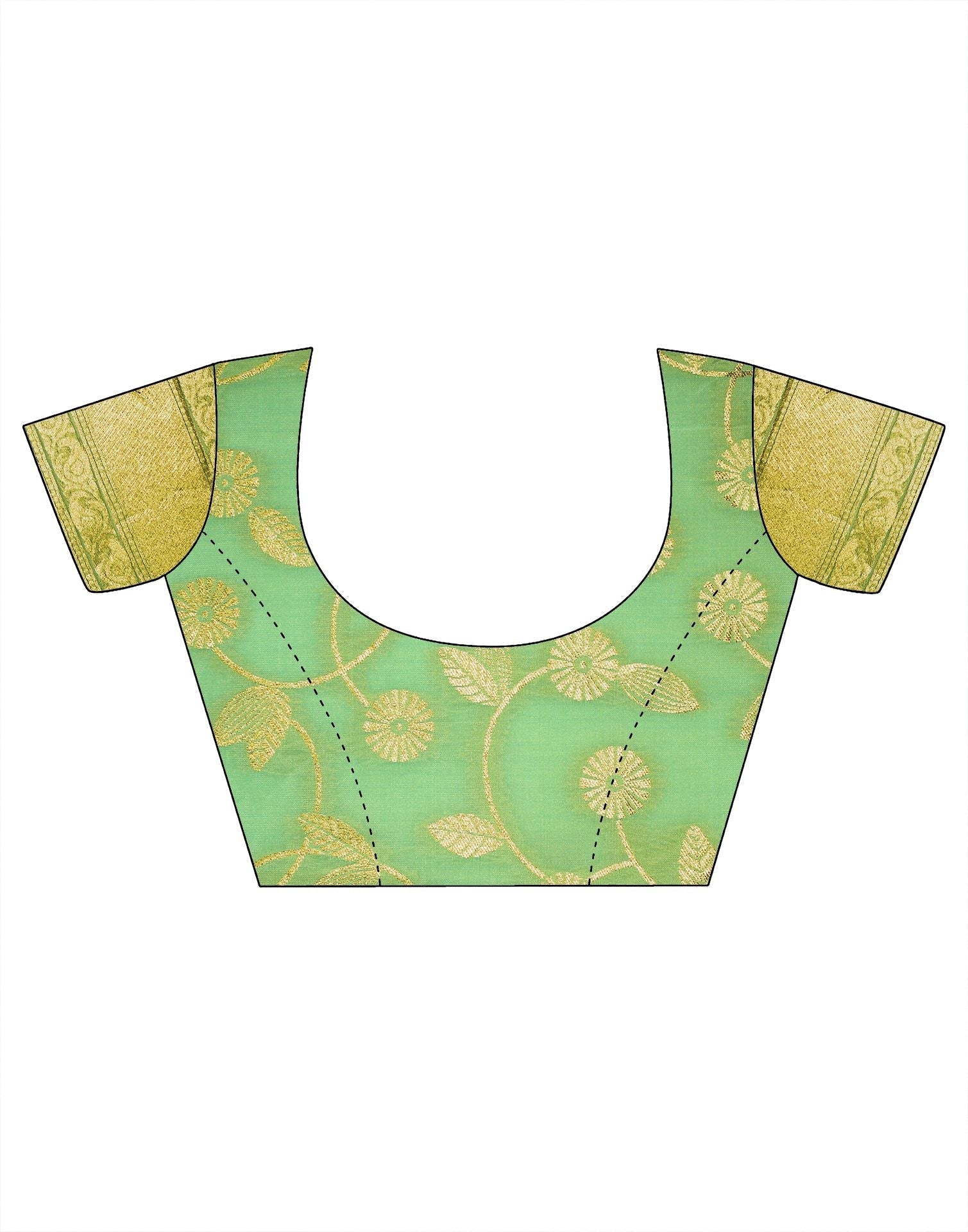 Perrot Green Banarasi Silk Saree | Leemboodi