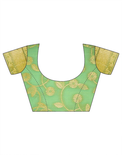 Perrot Green Banarasi Silk Saree | Leemboodi