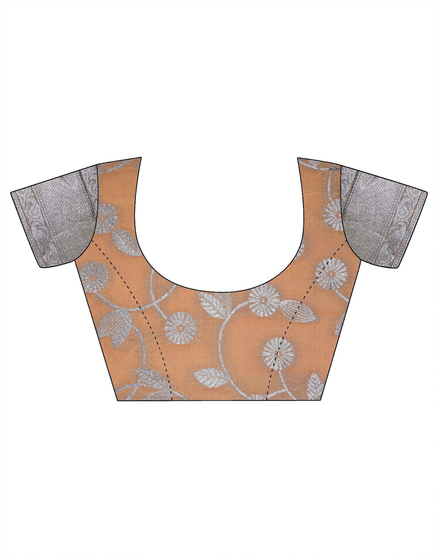 Light Orange Banarasi Silk Saree | Leemboodi