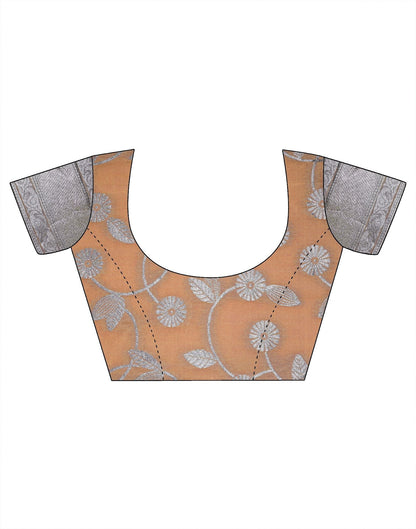 Light Orange Banarasi Silk Saree | Leemboodi