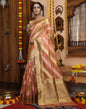 Light Orange Banarasi Silk Saree | Leemboodi
