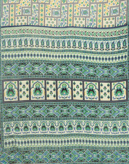 Cream Printed Saree | Sudathi