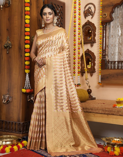 Light Pink Banarasi Silk Saree | Leemboodi