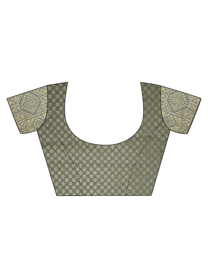 Light Grey Banarasi Silk Saree | Leemboodi