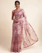 Dusty Pink Silk Floral Printed Saree