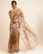 Golden Silk Floral Printed Saree