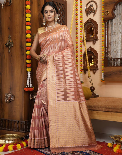 Light Pink Banarasi Silk Saree | Leemboodi