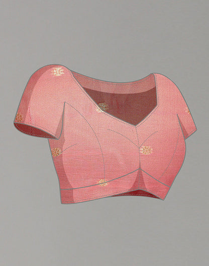 Light Pink Cotton Weaving Saree