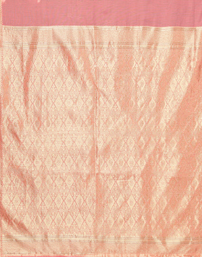 Light Pink Cotton Weaving Saree