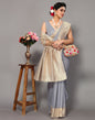 Light Grey Cotton Weaving Saree