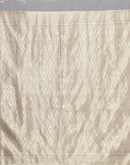 Light Grey Cotton Weaving Saree