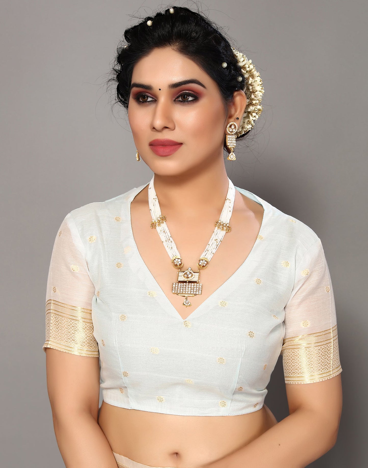 White Cotton Weaving Saree