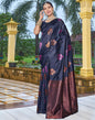 Navy Blue Silk Weaving Saree