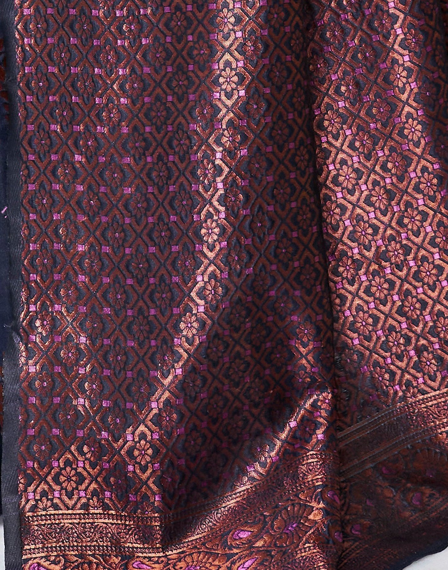 Navy Blue Silk Weaving Saree